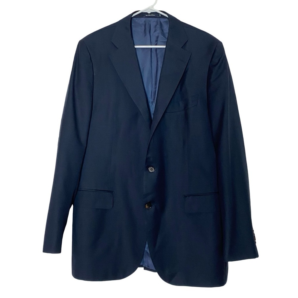 Suitsupply Lazio Jacket Blazer Mens Size 48 L Slim Navy Blue Fine Wool Single